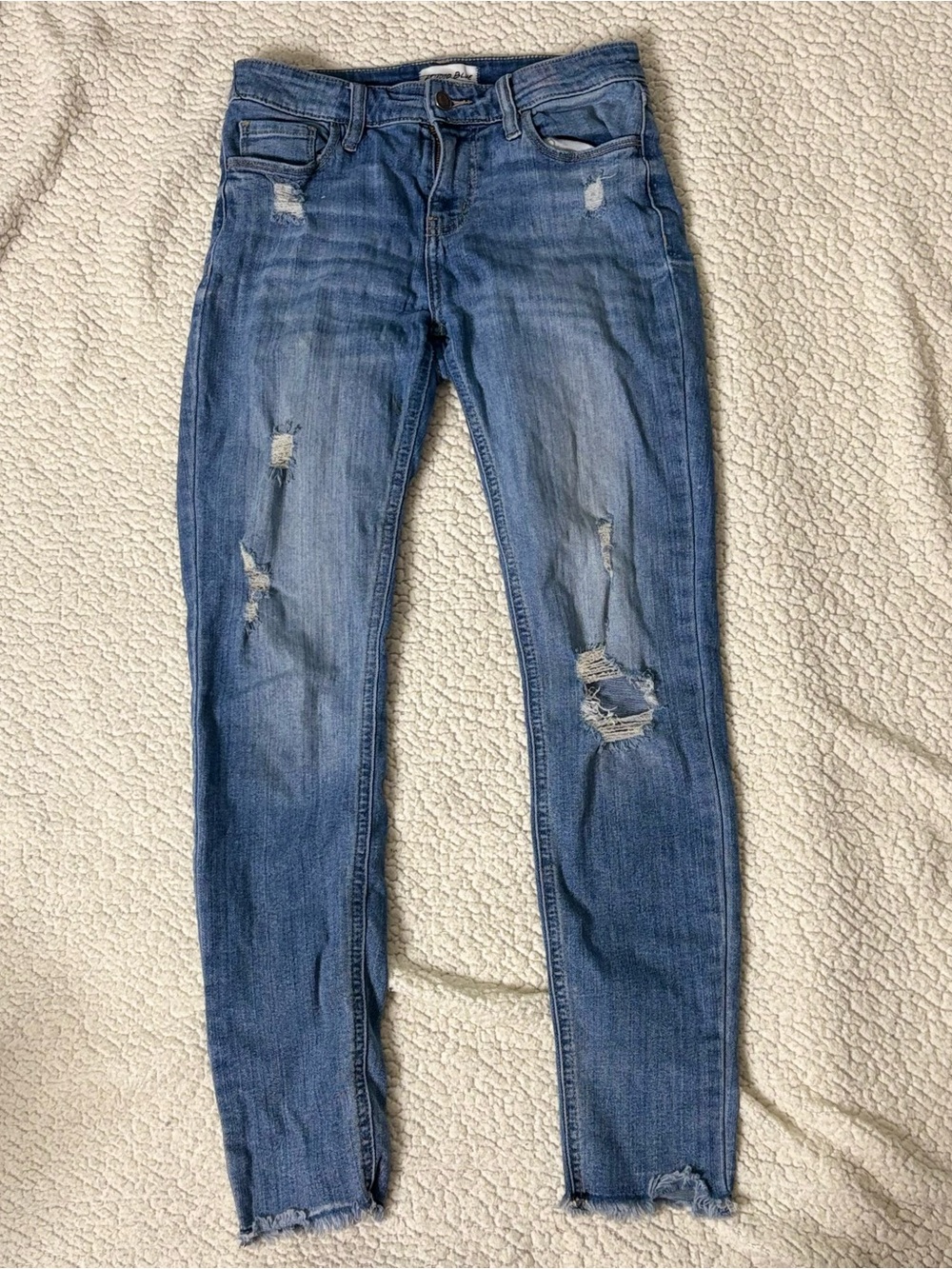 Studio Blue Distressed Blue Skinny Jeans